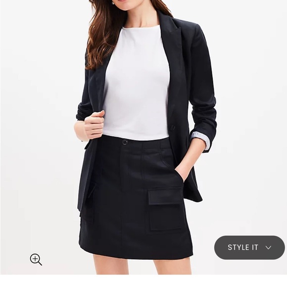 Loft Ann Taylor Black Cargo Skirt Sz 0 - Picture 4 of 9